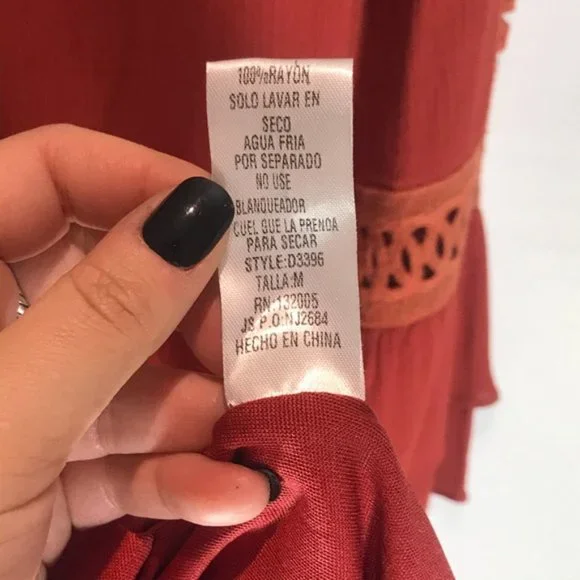 Boho Orange Shift Dress - Picture 8 of 8